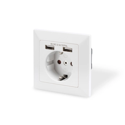 DIGITUS DA-70613 2xUSB 250V schuko süllyesztett fali aljzat
