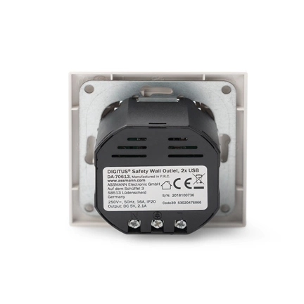 DIGITUS DA-70613 2xUSB 250V schuko süllyesztett fali aljzat