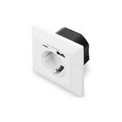 DIGITUS DA-70615 1x USB Type-C 1x Type-A 250V schuko süllyesztett fali aljzat