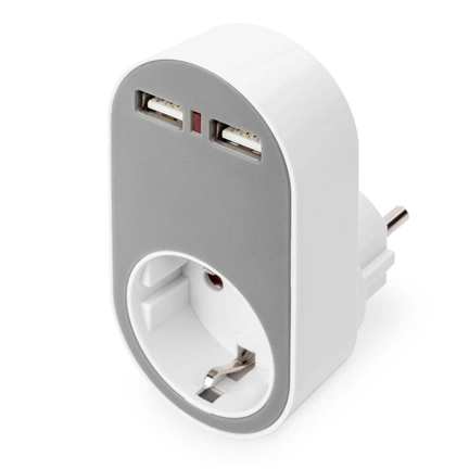 DIGITUS DA-70617 Univerzális 2 port USB Type-A 1x schuko töltőadapter