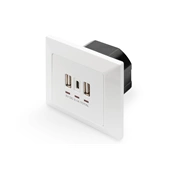 DIGITUS DA-70618 1x USB Type-C 2x Type-A 250V schuko süllyesztett fali aljzat