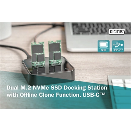 DIGITUS DA-71545 Dual M.2 NVMe SSD dokkoló állomás
