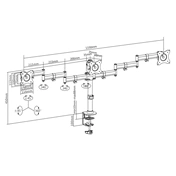DIGITUS DA-90362 C-bilincses univerzális (VESA 75 / 100) 3-as fekete monitor tartó konzol