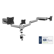DIGITUS DA-90363 C-bilincses gázrugós univerzális (VESA 75/100) 3-as ezüst monitor tartó konzol