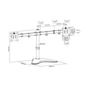 DIGITUS DA-90401 C-bilincses univerzális (VESA 75 / 100) 2-es fekete monitor tartó állvány
