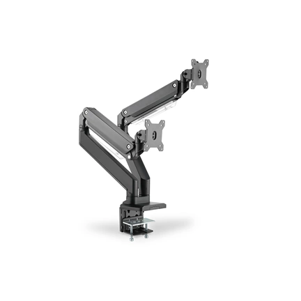 DIGITUS DA-90427 C-bilincses gázrugós univerzális (VESA 75 / 100) 2-es fekete monitor tartó konzol