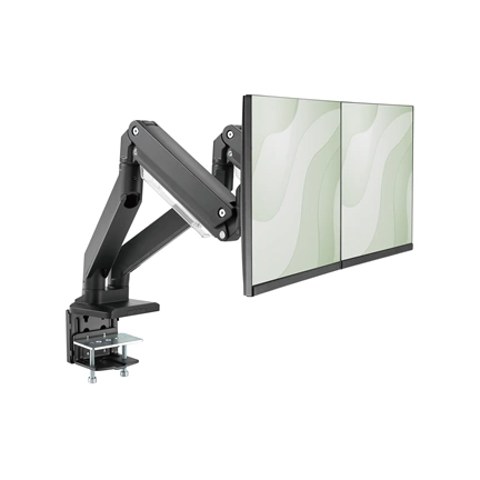 DIGITUS DA-90427 C-bilincses gázrugós univerzális (VESA 75 / 100) 2-es fekete monitor tartó konzol
