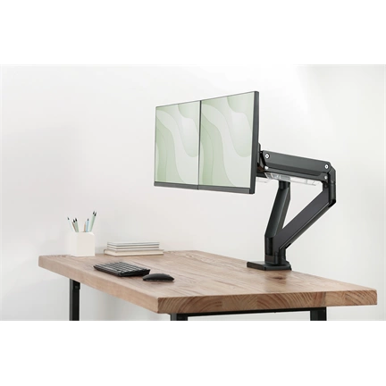 DIGITUS DA-90427 C-bilincses gázrugós univerzális (VESA 75 / 100) 2-es fekete monitor tartó konzol