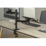 DIGITUS DA-90436 C-bilincses/gyűrűs univerzális (VESA 75 / 100) fekete monitor/notebook tartó konzol