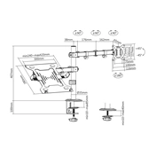DIGITUS DA-90436 C-bilincses/gyűrűs univerzális (VESA 75 / 100) fekete monitor/notebook tartó konzol