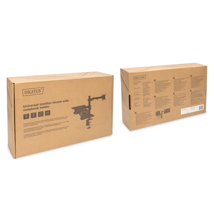 DIGITUS DA-90436 C-bilincses/gyűrűs univerzális (VESA 75 / 100) fekete monitor/notebook tartó konzol