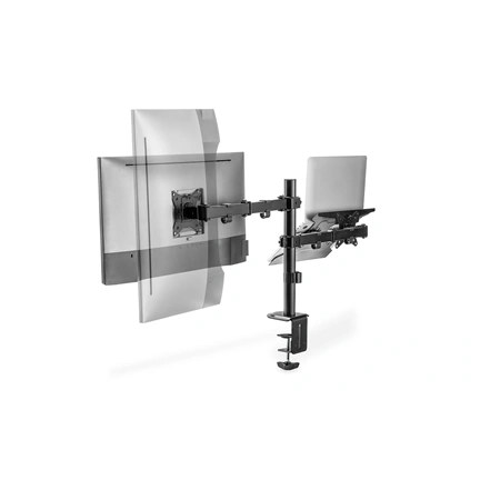 DIGITUS DA-90436 C-bilincses/gyűrűs univerzális (VESA 75 / 100) fekete monitor/notebook tartó konzol