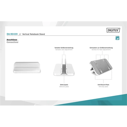 DIGITUS DA-90439 Függőleges notebook taróállvány