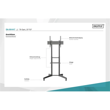 DIGITUS DA-90447 37-70" VESA fekte mobil TV állvány