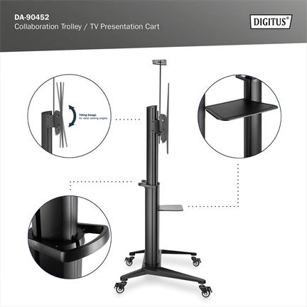 DIGITUS DA-90452 70-120" VESA fekte mobil TV állvány