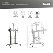 DIGITUS DA-90452 70-120" VESA fekte mobil TV állvány