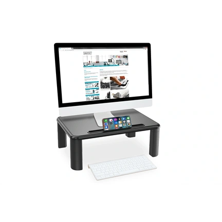 DIGITUS DA-90458 Állítható magasságú fekete monitor állvány