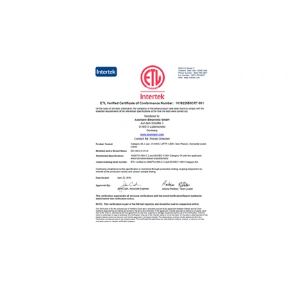 DIGITUS DK-1623-A-VH-5 Cat.6A U/FTP 500MHz Eca LSZH 500m dob kék fali kábel