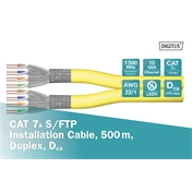 DIGITUS DK-1743-A-VH-D-5 Cat.7A S/FTP 1500MHz Dca LSZH 500m dob sárga dupla fali kábel