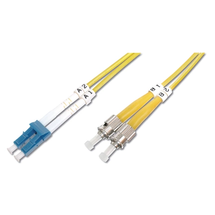 DIGITUS DK-2931-03 Duplex 2xLC + 2xST monomódusú OS2 9/125 LSOH 3m optikai patch kábel