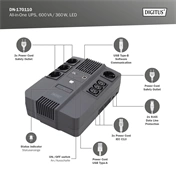 DIGITUS DN-170110 All-in-One 600VA 360W 4xCEE 7/7 3xC13 aljzat szünetmentes tápegység