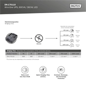DIGITUS DN-170110 All-in-One 600VA 360W 4xCEE 7/7 3xC13 aljzat szünetmentes tápegység