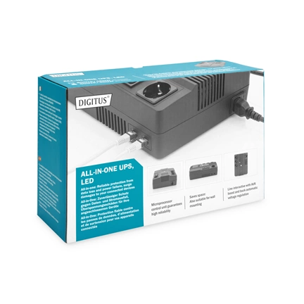 DIGITUS DN-170110 All-in-One 600VA 360W 4xCEE 7/7 3xC13 aljzat szünetmentes tápegység