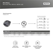 DIGITUS DN-170111 All-in-One 800VA 480W 4xCEE 7/7 3xC13 aljzat szünetmentes tápegység
