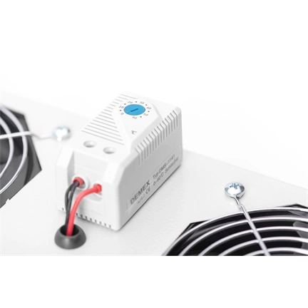 DIGITUS DN-19 FAN-2-WM-T 2-es termosztátos szürke tetőventilátor Unique/Dynamic/SOHO rackszekrényhez