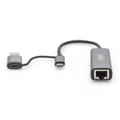 DIGITUS DN-3028 USB type A 3.0 Type-C 3.1 2.5 Gigabit Ethernet adapter