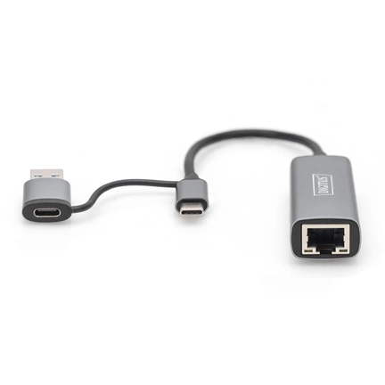 DIGITUS DN-3028 USB type A 3.0 Type-C 3.1 2.5 Gigabit Ethernet adapter