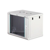 DIGITUS DN-37104 19" 9U 474x600x450mm lapraszerelt üvegajtós szürke Dynamic-N fali rack szekrény