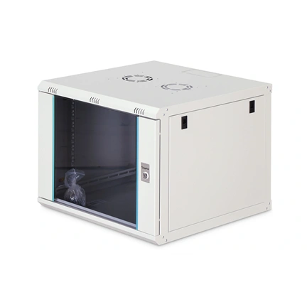 DIGITUS DN-37106 19" 9U 474x600x600mm lapraszerelt üvegajtós szürke Dynamic-N fali rack szekrény