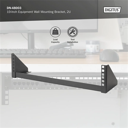 DIGITUS DN-48003 19" 2U fekete hálózati fali konzol