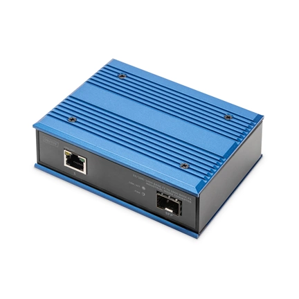 DIGITUS DN-652103-1 Gigabit 1x GbE Lan port SFP modul nélküli ipari média konverter