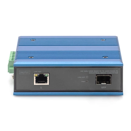 DIGITUS DN-652103-1 Gigabit 1x GbE Lan port SFP modul nélküli ipari média konverter