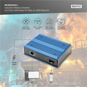 DIGITUS DN-652103-1 Gigabit 1x GbE Lan port SFP modul nélküli ipari média konverter