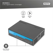 DIGITUS DN-80202-1 5x GbE Lan port nem menedzselhető asztali switch