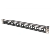 DIGITUS DN-91411-LF 24port 19" 1U  moduláris fekete árnyékolt üres Patch Panel