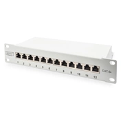 DIGITUS DN-91612S-EA-G CAT6A 8port 10" 1U szürke árnyékolt Patch Panel