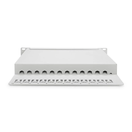 DIGITUS DN-91612S-EA-G CAT6A 8port 10" 1U szürke árnyékolt Patch Panel