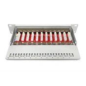 DIGITUS DN-91612S-EA-G CAT6A 8port 10" 1U szürke árnyékolt Patch Panel