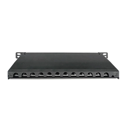 DIGITUS DN-91612S-SL-EA CAT6A 12port 10" 0,5U fekete árnyékolt Patch Panel