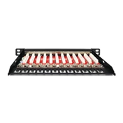 DIGITUS DN-91612S-SL-EA CAT6A 12port 10" 0,5U fekete árnyékolt Patch Panel