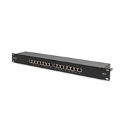DIGITUS DN-91616S-B CAT6 16port 19" 1U fekete árnyékolt Patch Panel