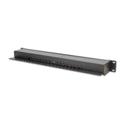 DIGITUS DN-91616S-B CAT6 16port 19" 1U fekete árnyékolt Patch Panel