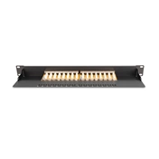 DIGITUS DN-91616S-B CAT6 16port 19" 1U fekete árnyékolt Patch Panel