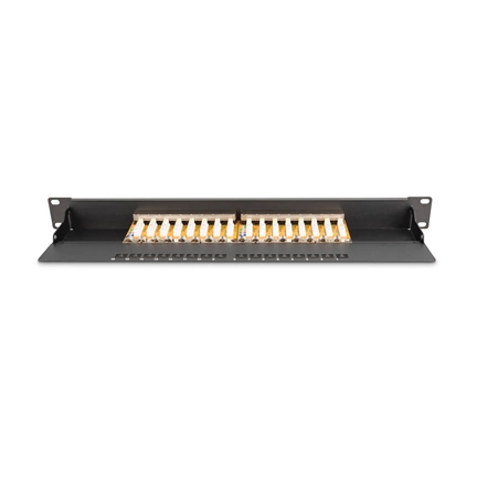 DIGITUS DN-91616S-B CAT6 16port 19" 1U fekete árnyékolt Patch Panel
