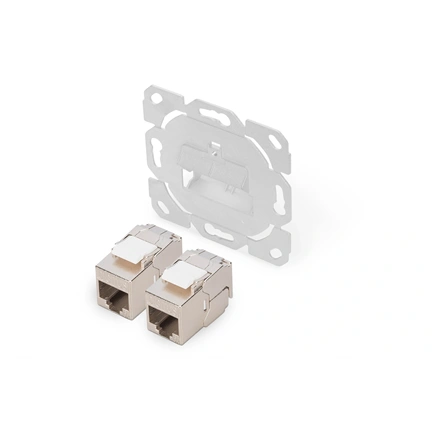 DIGITUS DN-93831-1-2 Face Plate w/o central plate, w/o frame, design compatible, 2xDN-93615-S Keystone Modules