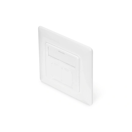 DIGITUS DN-93831-2 Front plate 50x50 central plate, RAL9003 with 2x DN-93615-S Keystone Modules